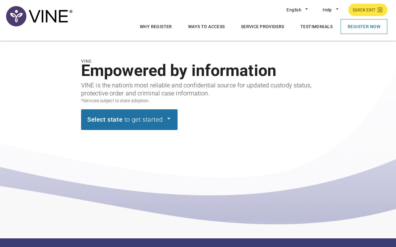 VINELink Oklahoma person search and notification interface
