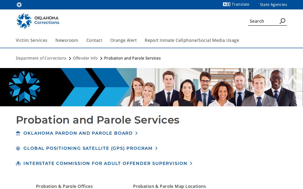 Oklahoma County parole and probation office information from ODOC